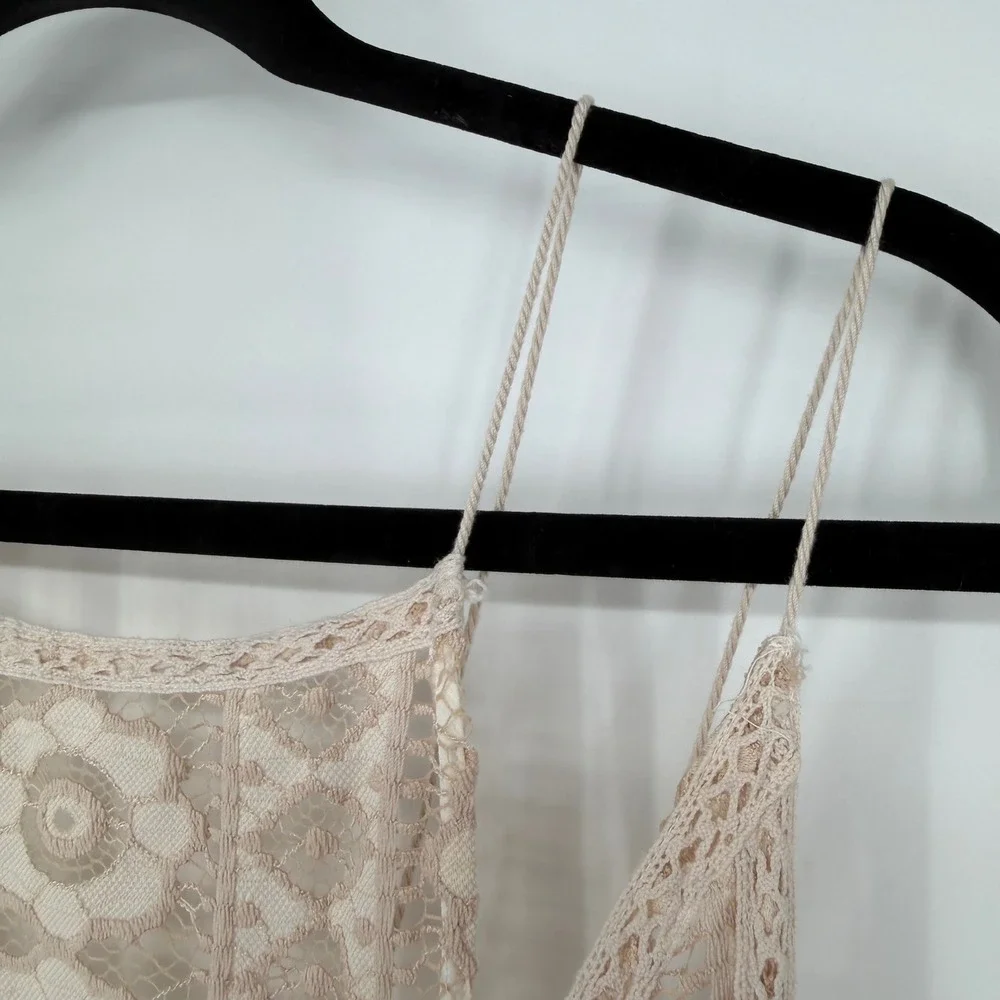 FREE PEOPLE JUST LIKE HONEY LACE DRESS SIZE 12 BOHO CHIC COTTAGECORE ROMANTIC